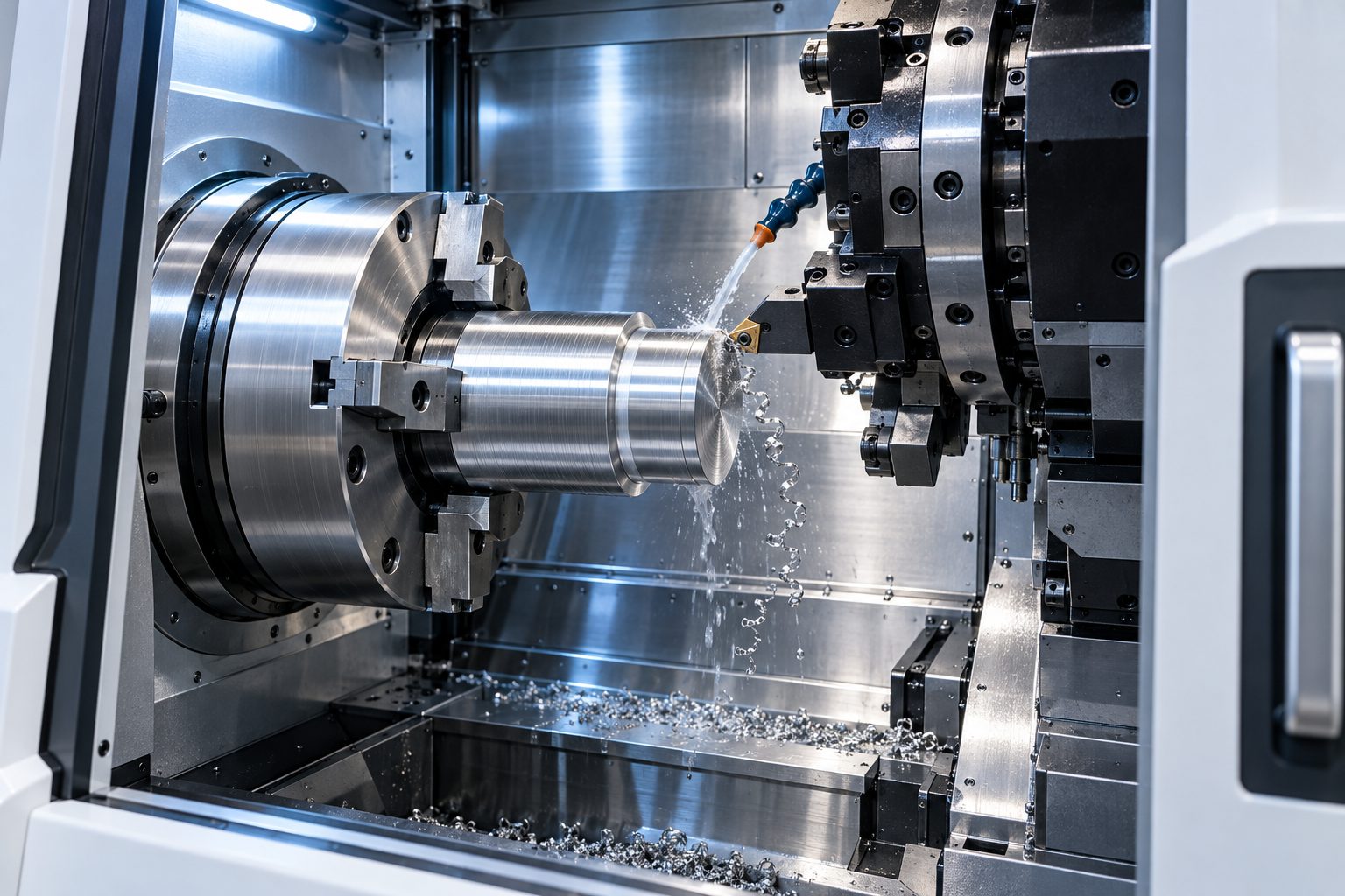 Illustration of a modern CNC turning center